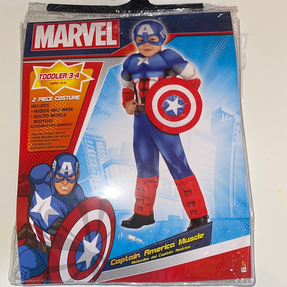 Halloween costume Captain America size Toddler 3-4